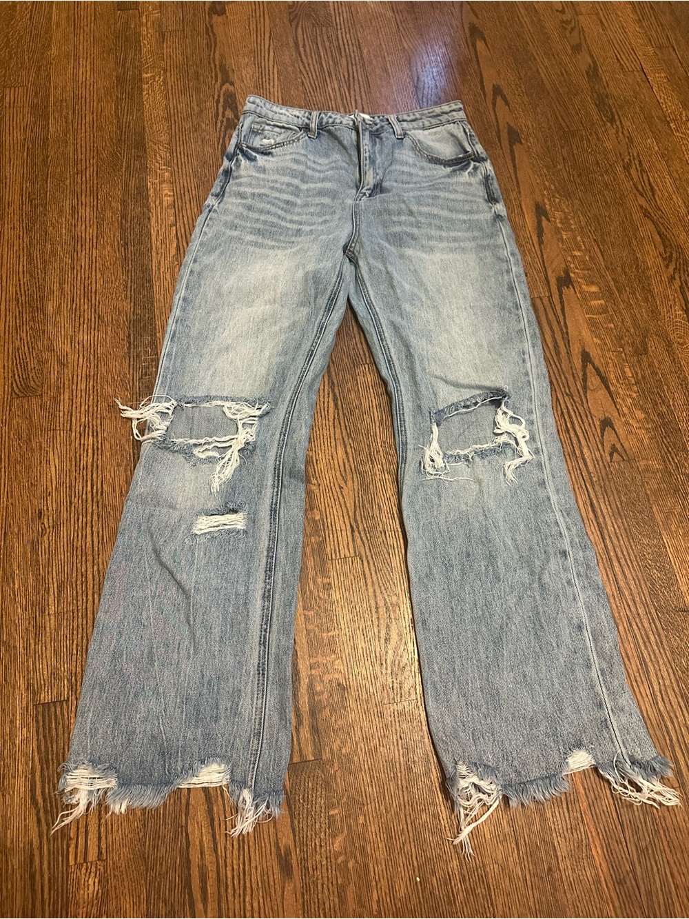 Altar’d State Light Blue Distressed Wide-Leg Women’s Jeans